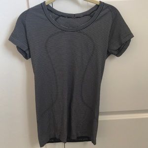 Black and White Striped Lululemon Top